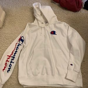 White BRAND NEW champion hoodie!